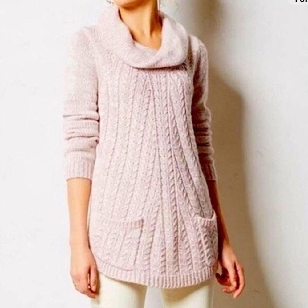 Anthropologie Guinevere Wool Blend Cable Knit Sweater Women’s size Small S